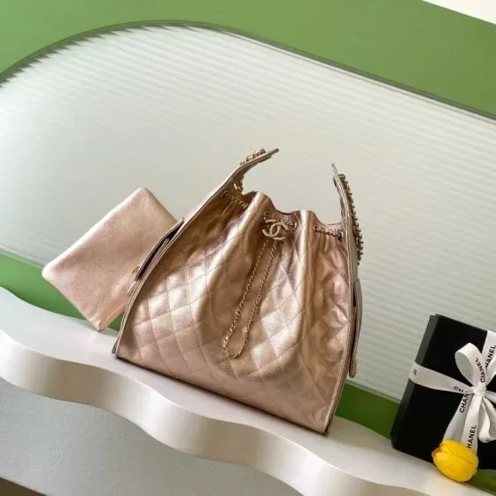 Chanel 25 Bag Metallic Rose Gold Hobo