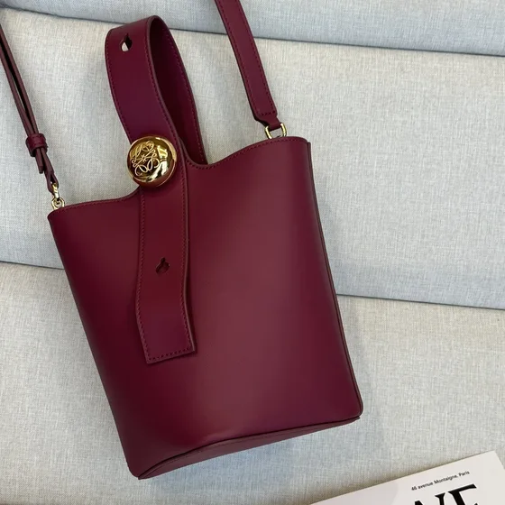 Loewe Mini Pebble Hinkväska Burgund Crossbody