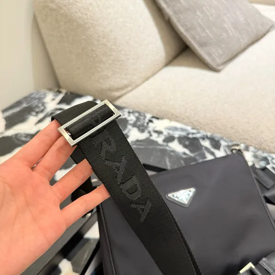 Prada Re-Nylon Small Messenger Bag Black Crossbody