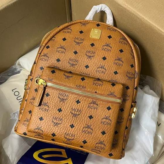 MCM Stark Mochila Cognac/Marrom Mochila