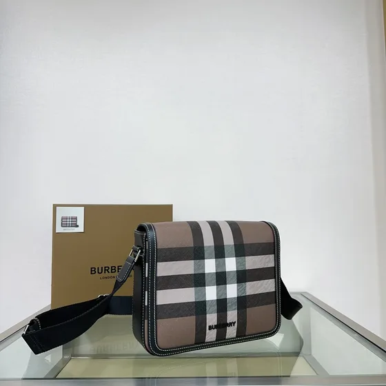 Burberry Check Crossbody Bag Dark Birch Brown Check Crossbody