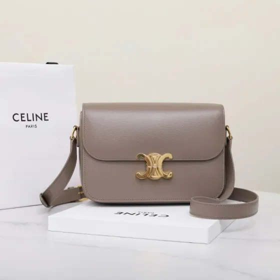 Celine Triomphe Pebble Gray Sac épaule
