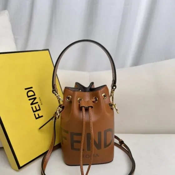 Fendi Mon Tresor Mini Bucket Bag Brown Crossbody