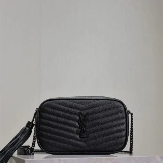 YSL Lou Mini Camera Bag Black Crossbody
