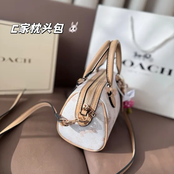 Coach Mini Rowan Satchel Hvid/Light Beige Crossbody/Tophåndtag