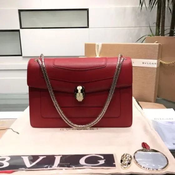 Bvlgari Serpenti Forever Shoulder Bag Red Shoulder Bag