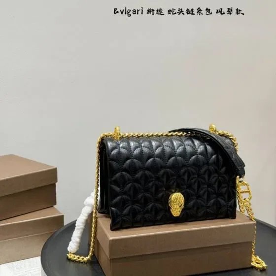 Bvlgari Serpenti Cabochon Chain Bag Black Crossbody