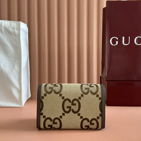 Gucci Dionysus Jumbo Gg Chain Wallet Beige Brown Woc