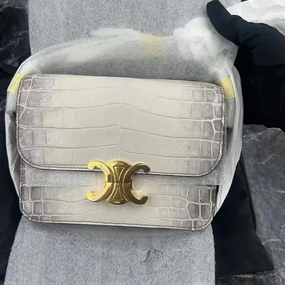 Celine Triomphe Himalaya رمادي أبيض Gradient Shoulder Bag