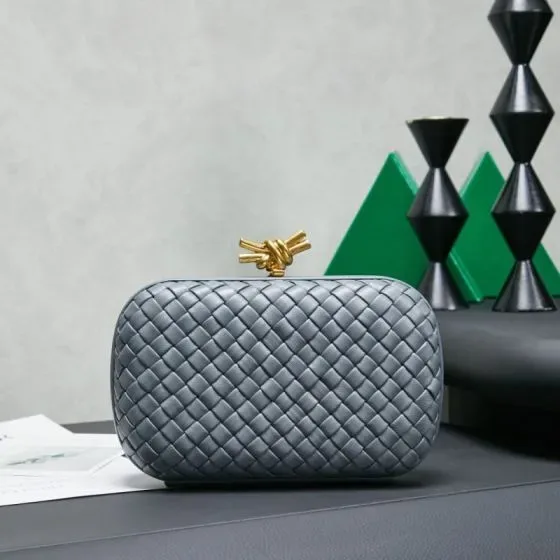 Bottega Veneta Knot Clutch Grey Clutch