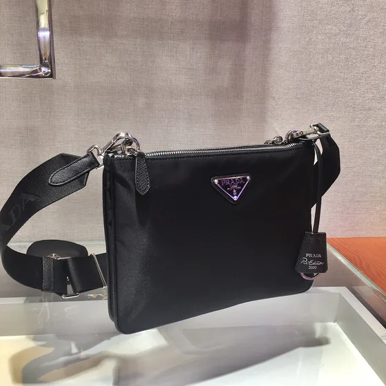 Prada Re-Nylon Schoudertas With Etui Zwart Crossbody