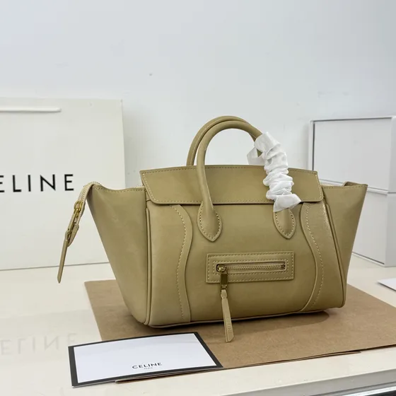Celine Luggage Bag Burgundy Top Handle