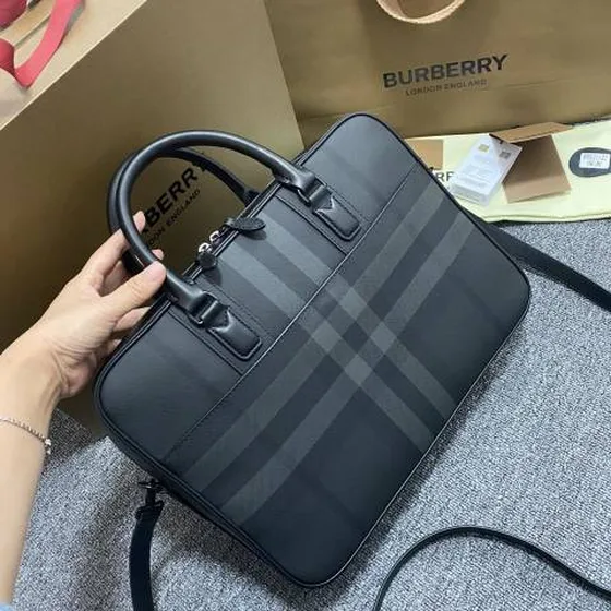 Burberry Valigetta Nero Charcoal Check business