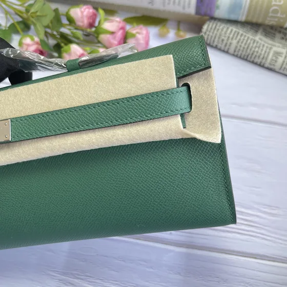 Hermes Kelly Cut Clutch Dark Grün Clutch