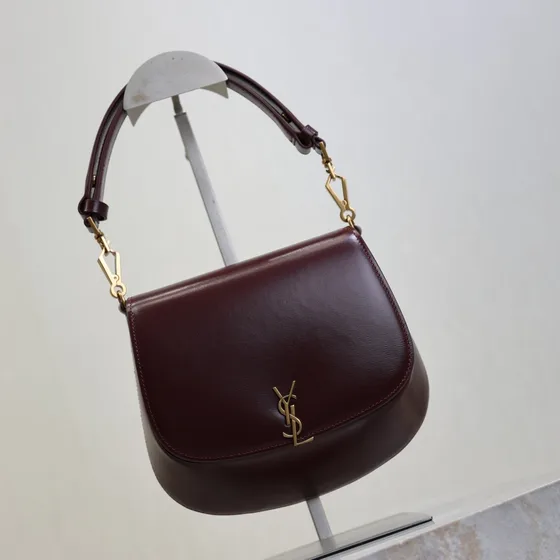 YSL Voltaire Mini Top Handle Bag Burgundy Shoulder Bag