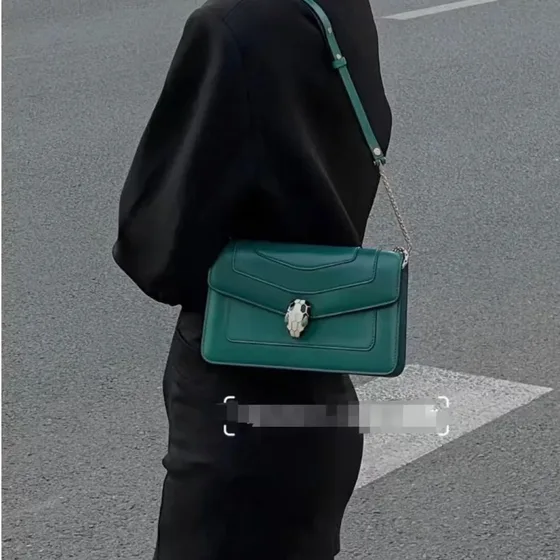 Bvlgari Serpenti Forever Shoulder Bag Green Crossbody