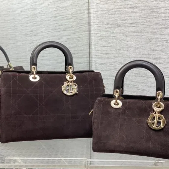 Dior Lady D-Sire Dark Marron Anse supérieure