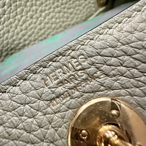 Hermes Lindy Sage Grön Topphandtag