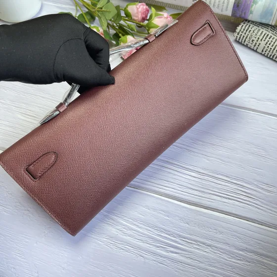 Hermes Kelly Cut Clutch Bordeaux Clutch