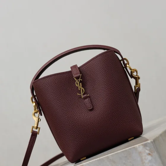 YSL Le 37 Mini Sac seau Bordeaux Crossbody