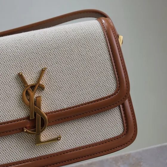 YSL Solferino Box Bag Blanc And Marron Crossbody