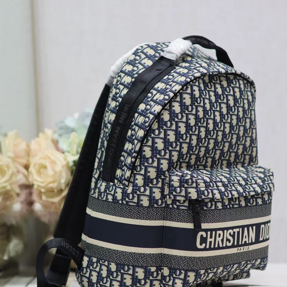 Dior Diortravel Ryggsekk Beige And Blå Ryggsekk