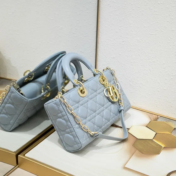 Dior Lady D-Joy Light Blå 26*6*14cm Topphandtag
