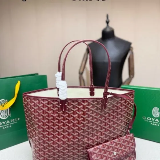 Goyard Saint Louis Burgundy Tote Bag