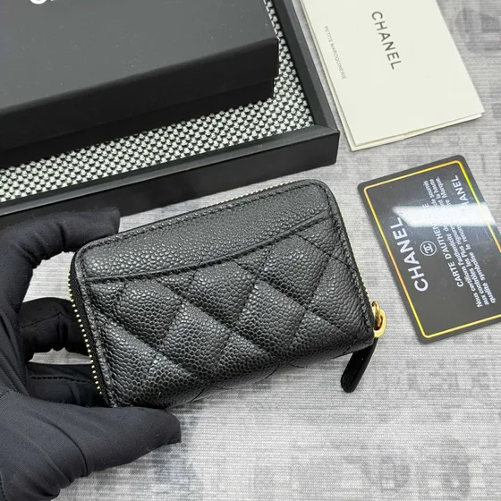 Chanel Classic Zippy Coin Purse Чёрный Card Holder