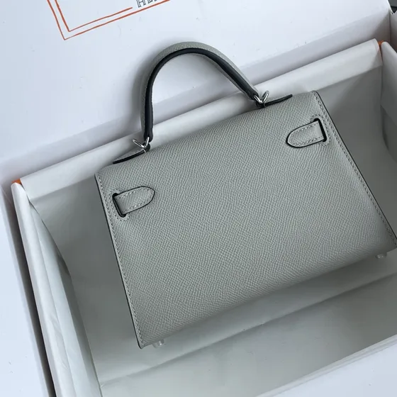 Hermes Kelly Mini Light Gray Asa superior