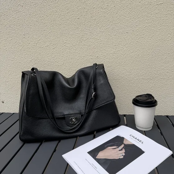 Chanel Jumbo Xl Flap Travel Bag Black Shoulder Bag