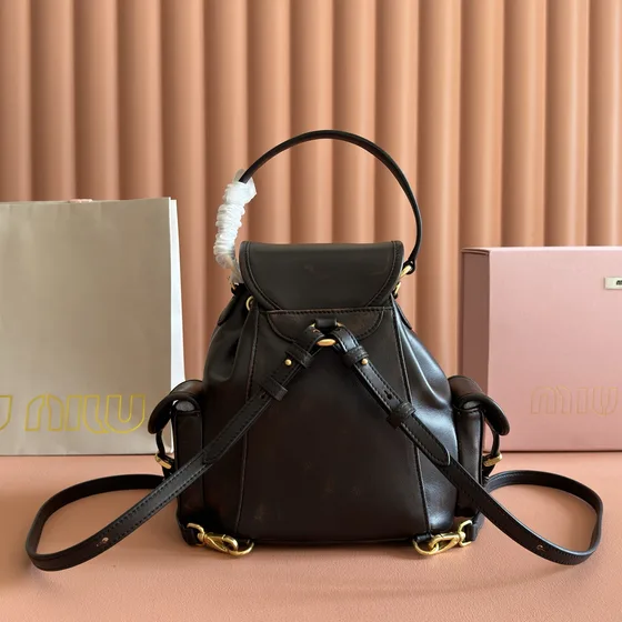Miu Miu Leather Pocket Backpack Black Backpack