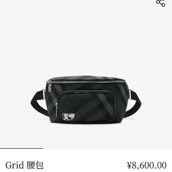 Burberry Check Bum Bag Charcoal Belt Bag