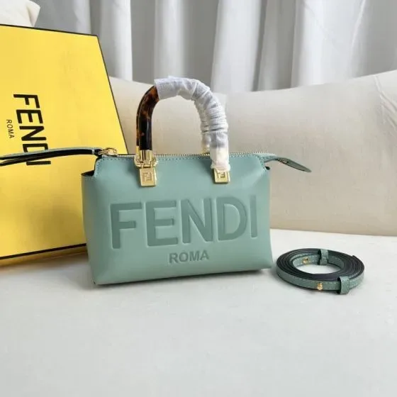 Fendi By The Way Mini Boston Bag Mint Green Top Handle