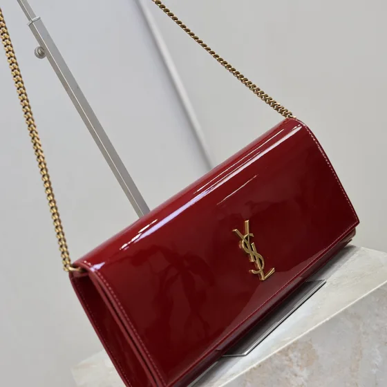 YSL Cassandre Chain Portafoglio Bordeaux Woc