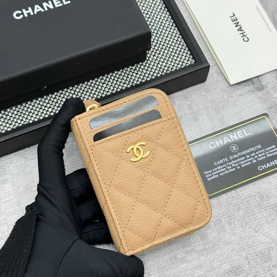 Chanel Zip Card Holder Bej Card Holder