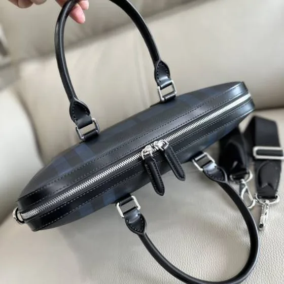 Burberry Maletín Smoked plaid Azul-Negro 37 x 5 x 27cm business