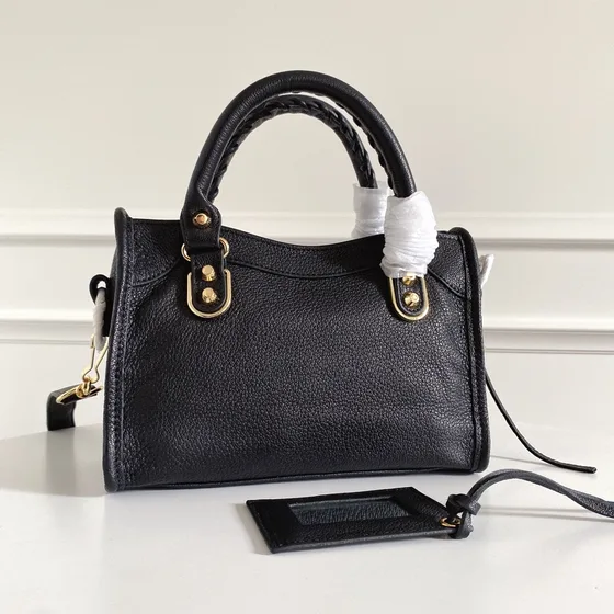 Balenciaga Metallic Edge City Mini Black Top Handle
