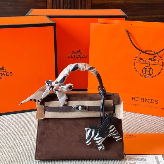 Hermes Kelly Tím Top Handle