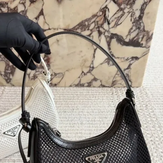 Prada Prada Re-Edition 2000 Mesh Mini Hobo Black Hobo