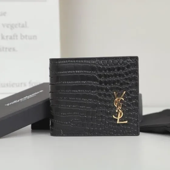 YSL Tiny Cassandre East West Wallet Black Wallet