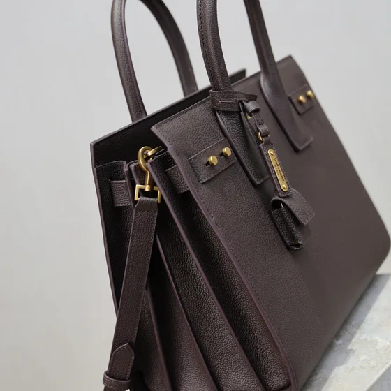 YSL Sac De Jour Dark Brun Tophåndtag