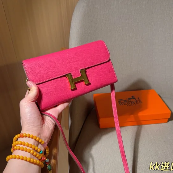 Hermes Constance Long To Go Hot Lyserød Crossbody