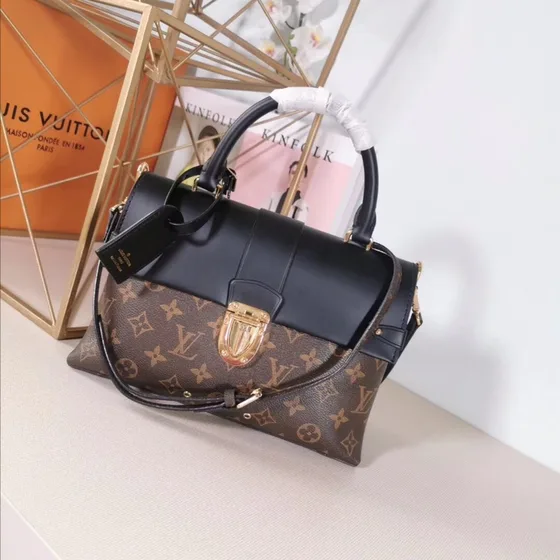 Louis Vuitton One Handle Brown Black Top Handle