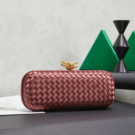 Bottega Veneta Knot Clutch Dusty Rose Clutch