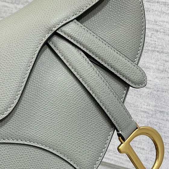 Dior Mini Saddle Bag With Strap Gray Crossbody