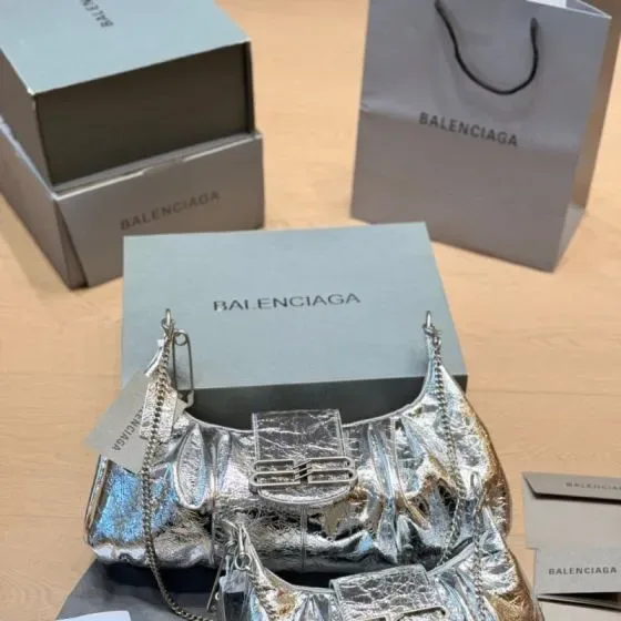 Balenciaga Bb Soft Hobo Bag Silver Hobo