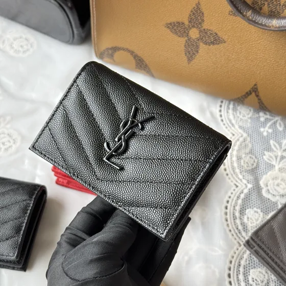 YSL Cassandre Matelassé Card Holder Чёрный Card Holder