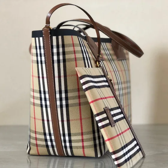 Burberry London Check Tote tas Beige/Bruin Tote tas