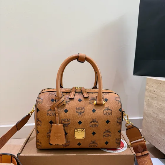 MCM Boston Bag Cognac Top Handle